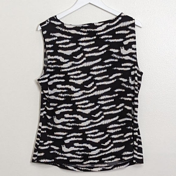 Calvin Klein Women's Blouse Zebra Print Sleeveless Size 1X - Picture 5 of 6